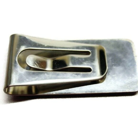 Money Clip Stainless Steel Black Plain Wallet Credit Card Cash ID Holder Silver - Picture 5 of 7